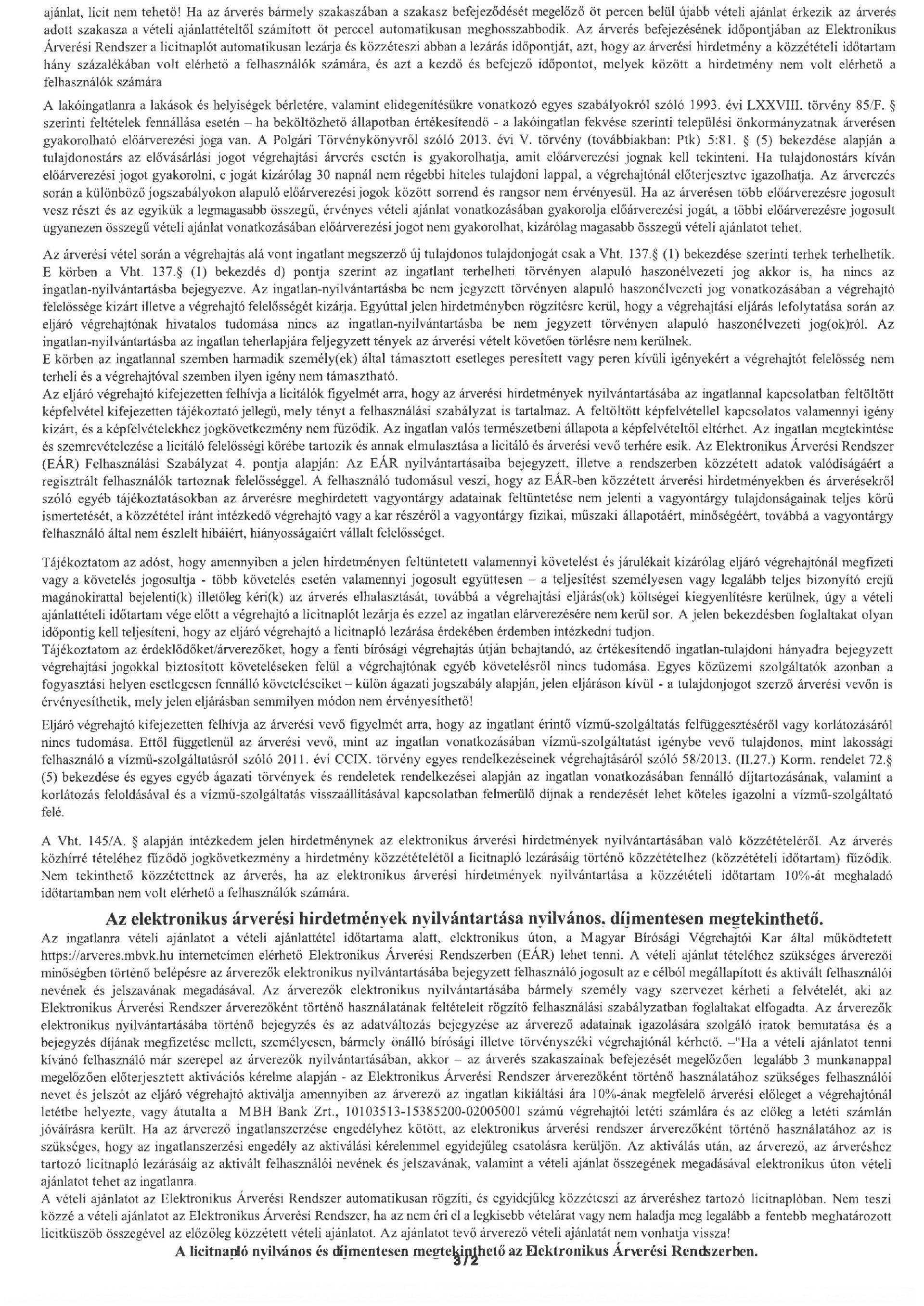 Ingatlanárverési hirdetmény - 196.V.1047/2019/200